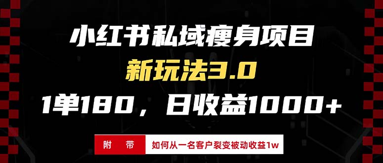 图片[1]-（13348期）小红书瘦身项目3.0模式，新手小白日赚收益1000+（附从一名客户裂变收益…_生财有道创业项目网-生财有道
